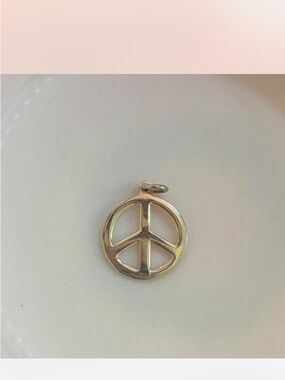 Silver Peace Sign Pendant Necklace Charm